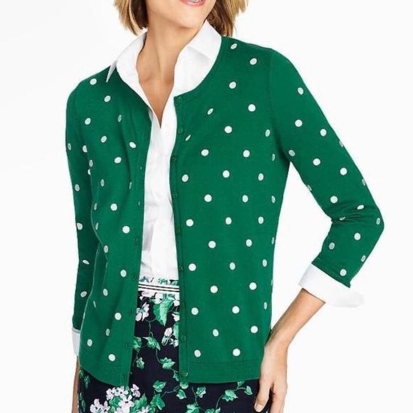 Talbots Sweaters - TALBOTS Oprah Collection Small Polka Dot Cardigan